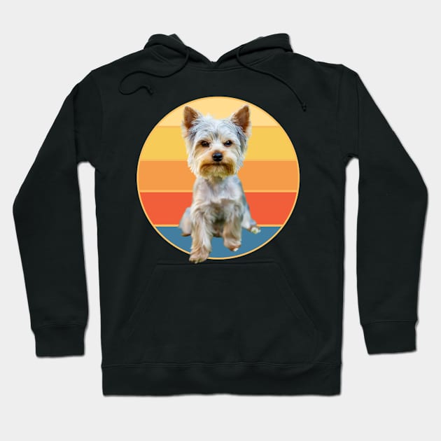 Cute Yorkshire Terrier Dog Breed Vintage Retro Sunset Animal Pet Yorkie Hoodie by Inspirational And Motivational T-Shirts